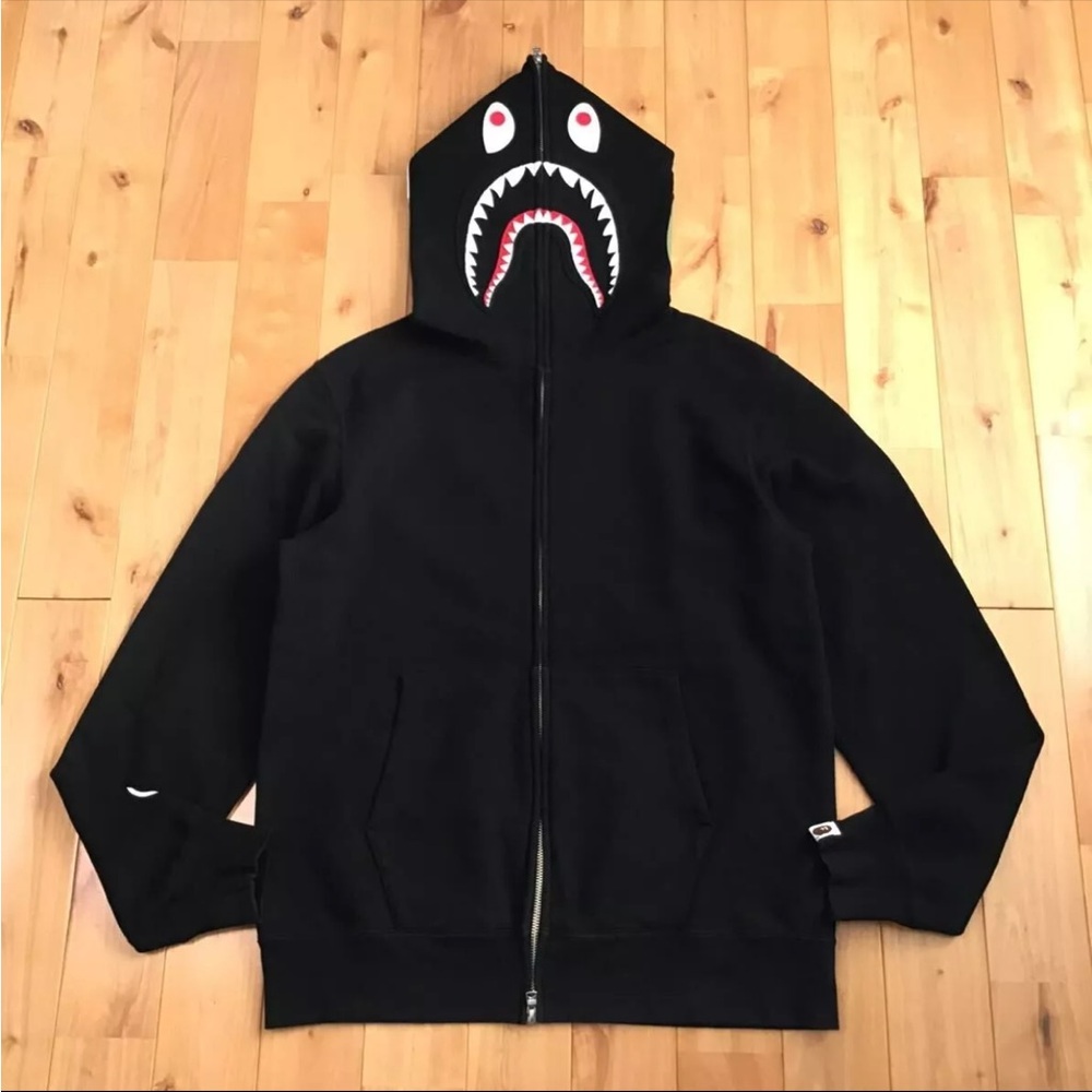 Black bape hoodie (ss22) zip up